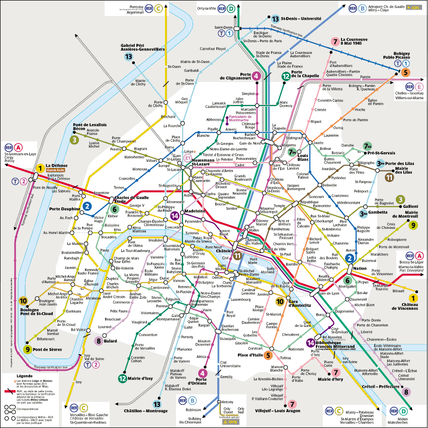 карта парижского метро, схема парижского метро, карта метро Парижа, метро Парижа, парижское метро, схема метро Парижа