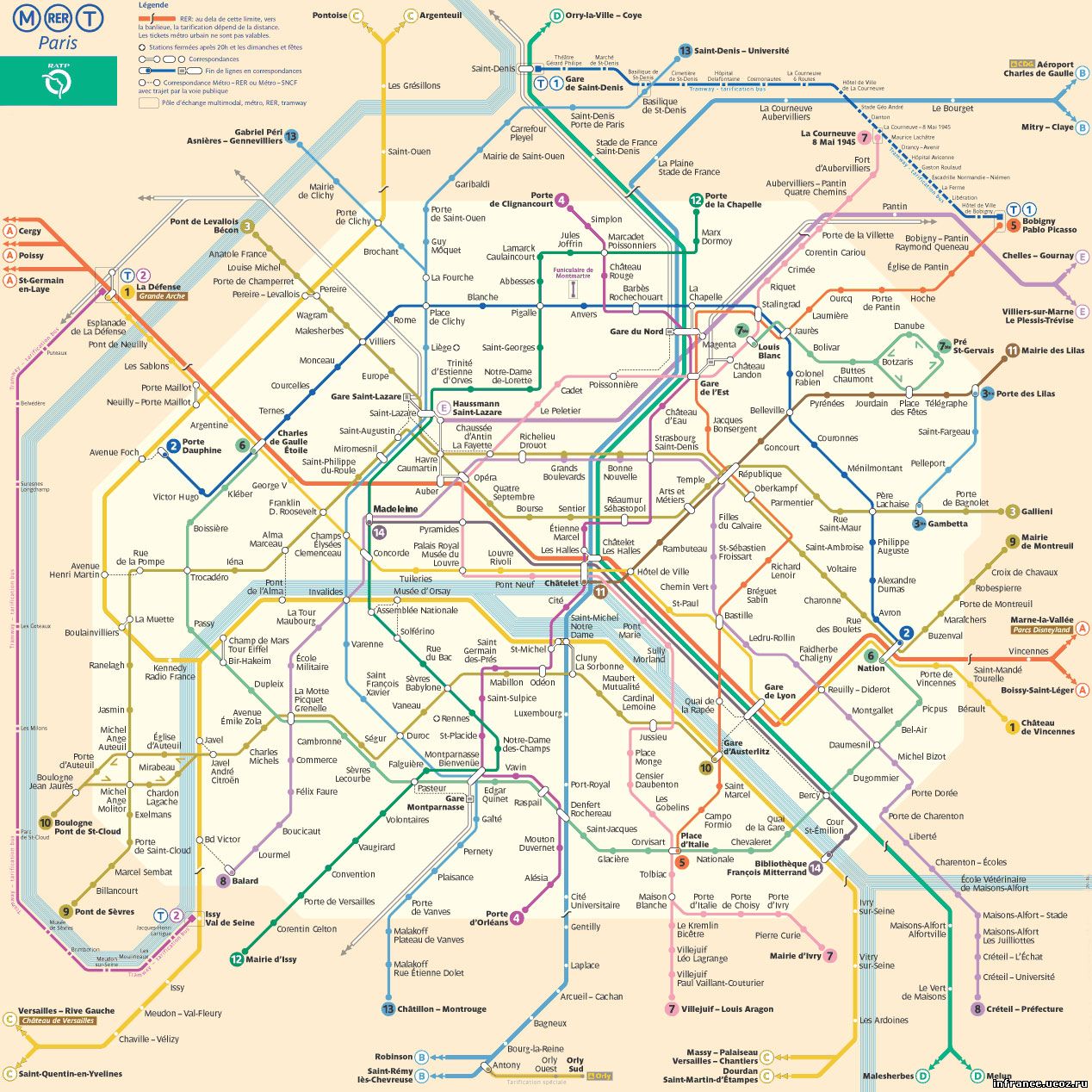 метро Парижа, карта метро Парижа, план метро Парижа, станции метро Парижа, схема парижского метро, схема метро в Париже